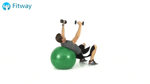 Incline flyes stability ball